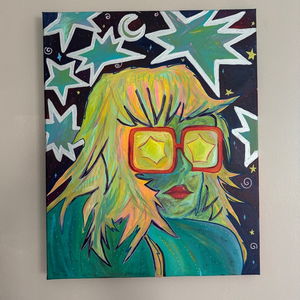 Superstar Acrylic Paint on Canvas 16x20 Colorful Painting Hanging Wall Art Decor